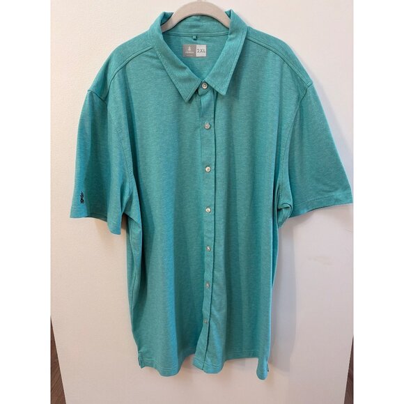 Chubbies Mens Aqua Short Sleeve Polo Shirt 2XL Polyester & Spandex Blend - Picture 1 of 5